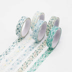 Cute Illustrated Washi Tape Set, Forest Botanical 5 Rolls Display