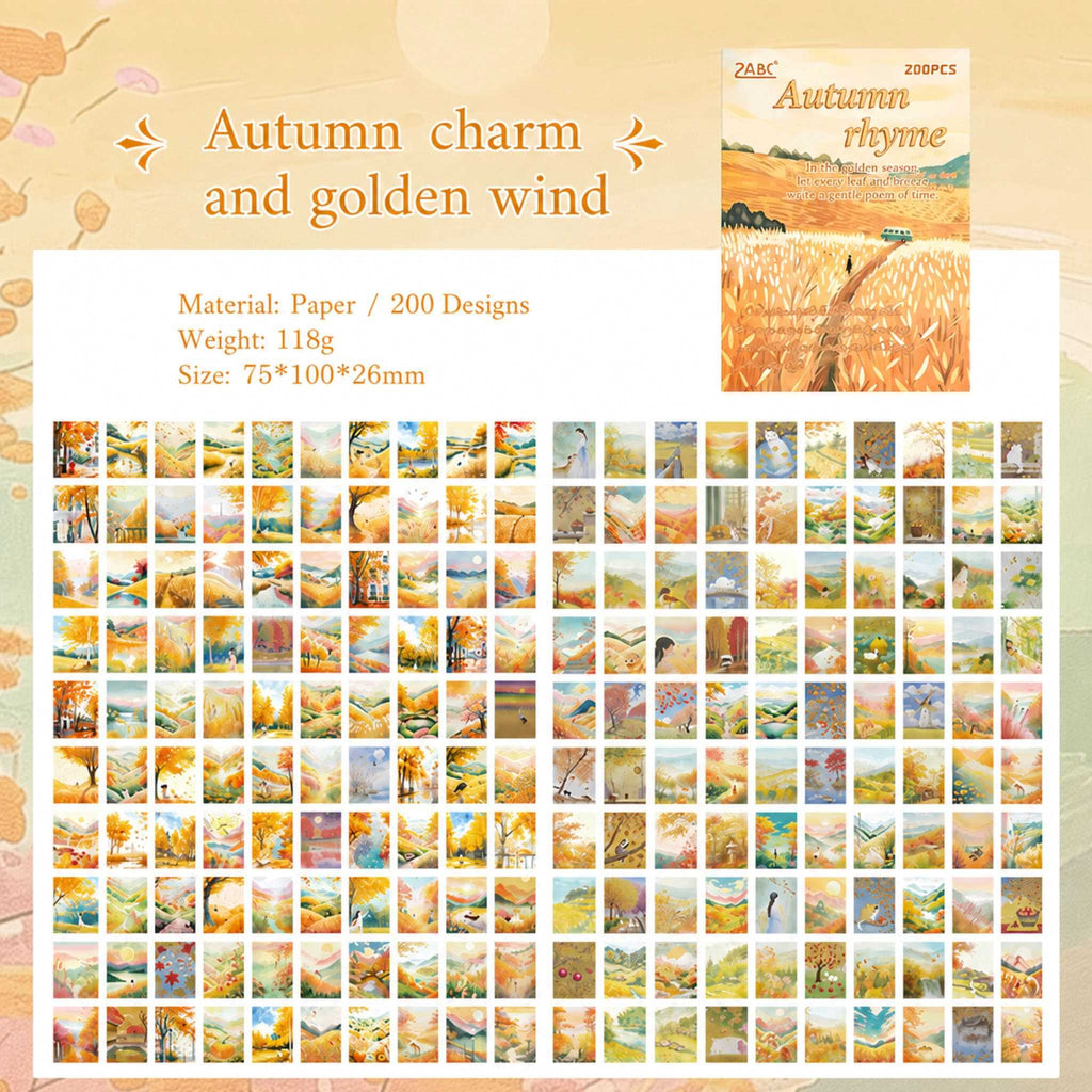 Autumn decorative journal scrapbook paper sheets
