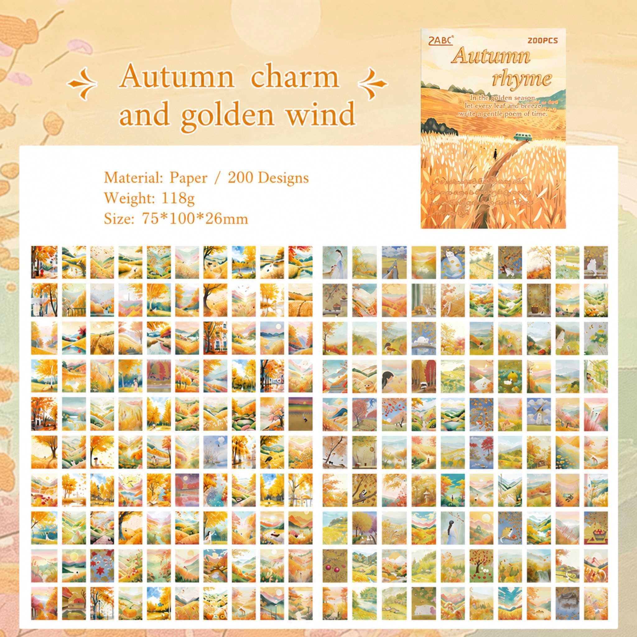 Autumn decorative journal scrapbook paper sheets