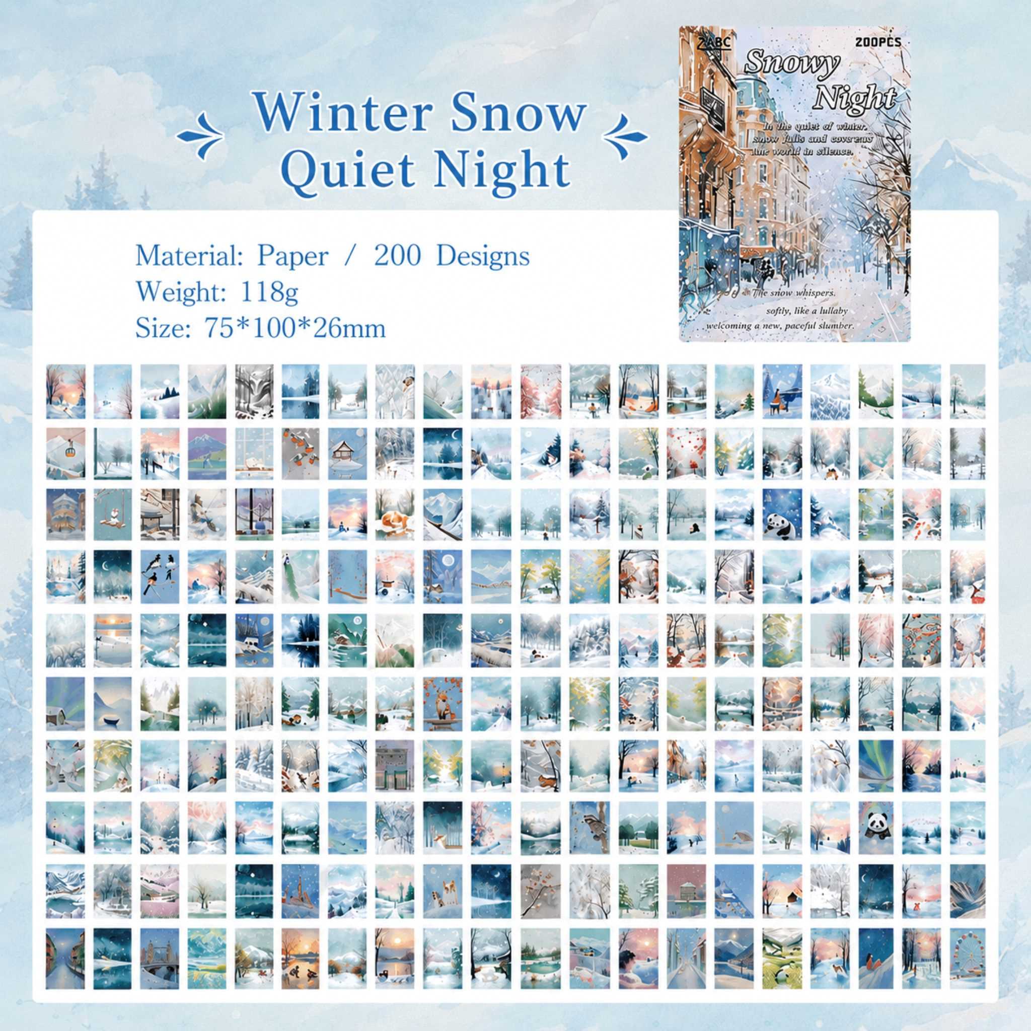 Winter decorative journal scrapbook paper sheets