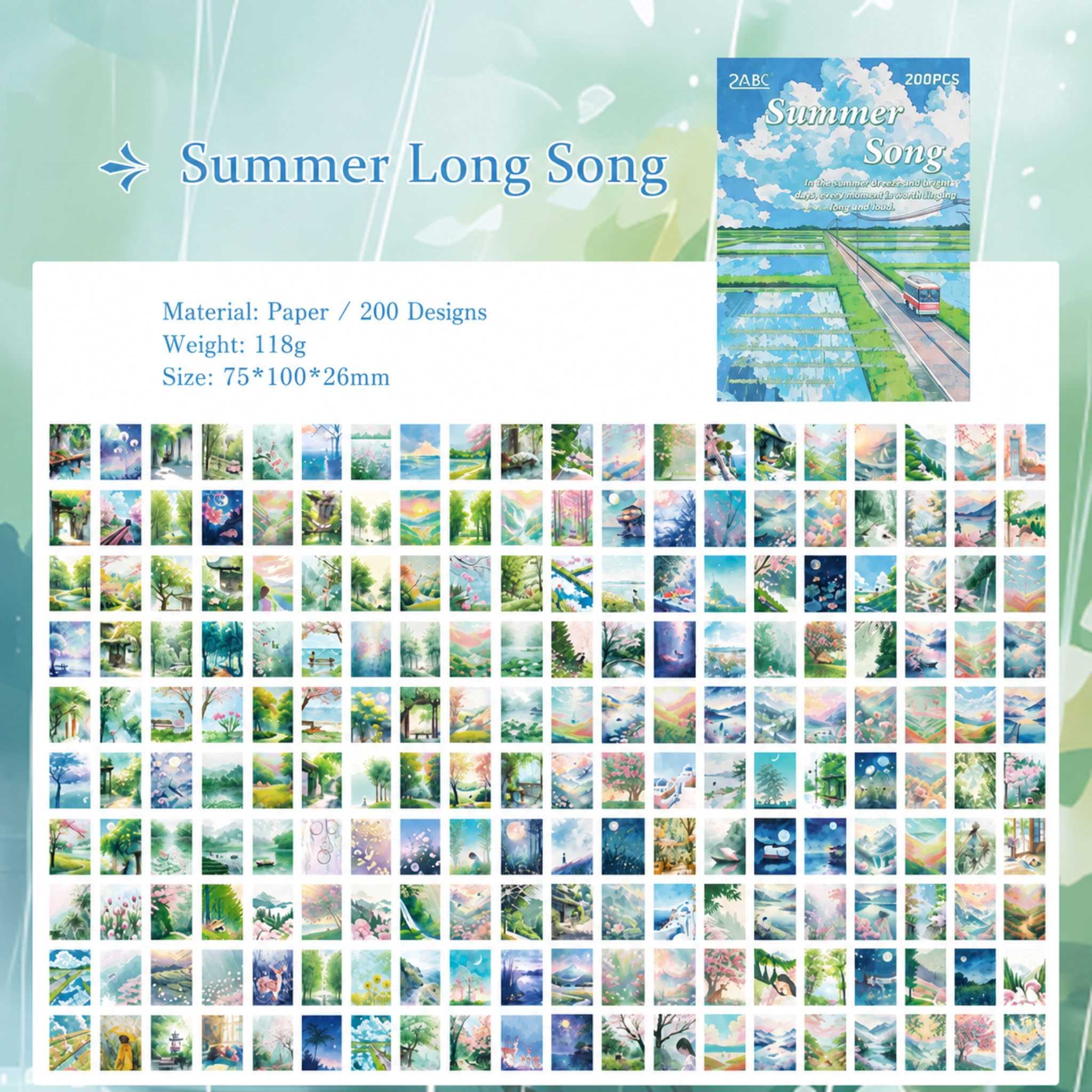 Summer decorative journal scrapbook paper sheets