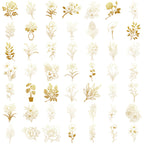 Gold Foil Floral PET Stickers