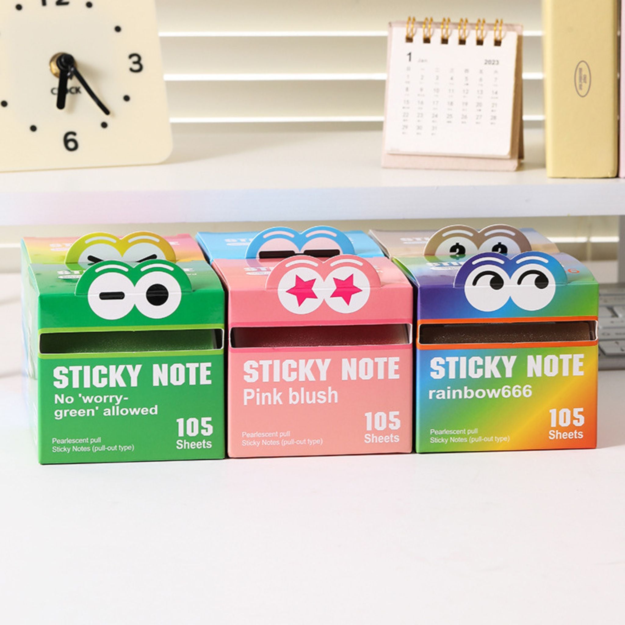Colorful PET pull-out sticky notes with gradient pearl finish