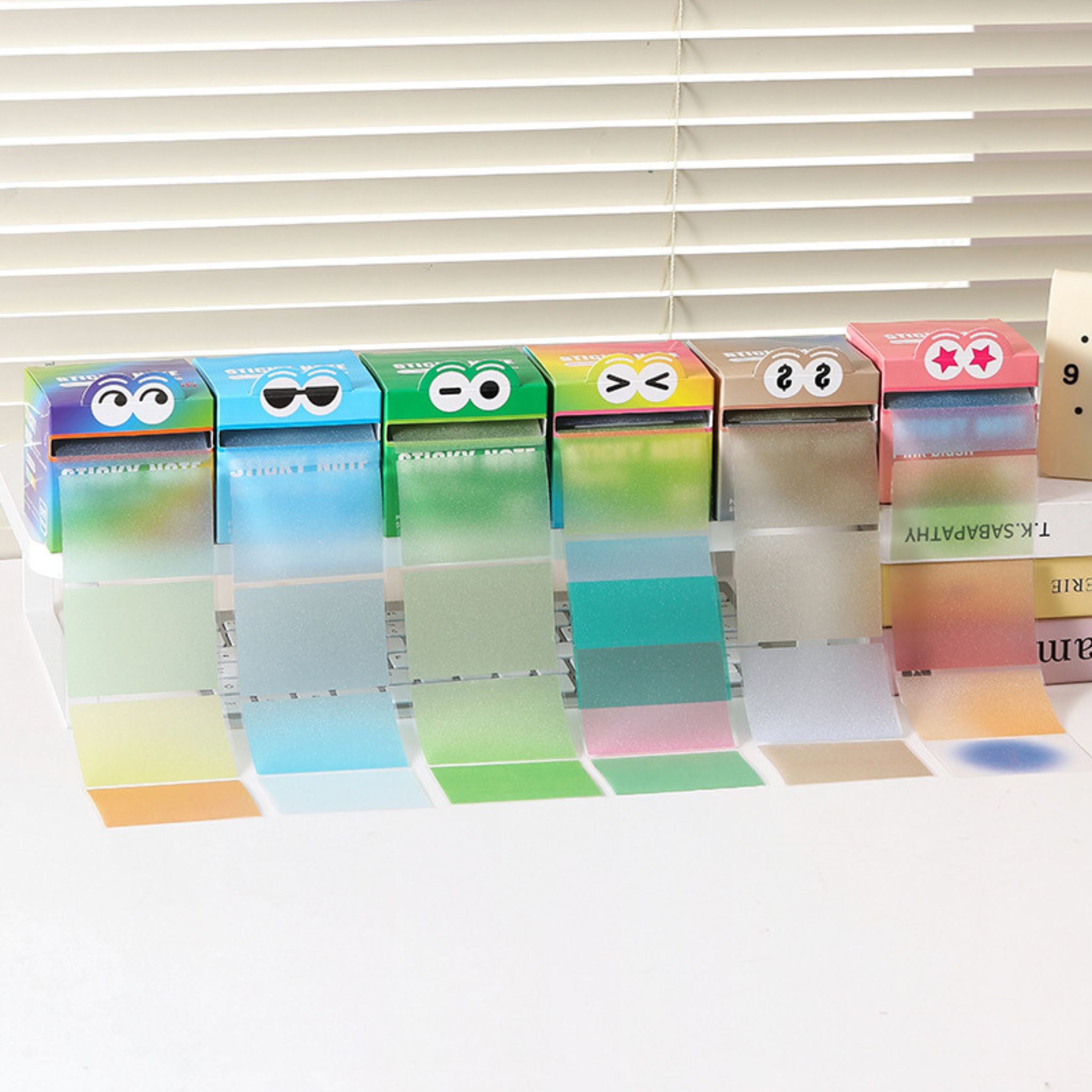PET gradient pearl sticky notes in assorted colors