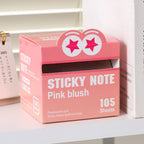 Pink PET gradient pearl sticky notes in pull-out box