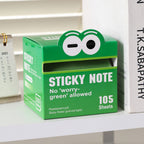 Green PET sticky notes with pull-out design