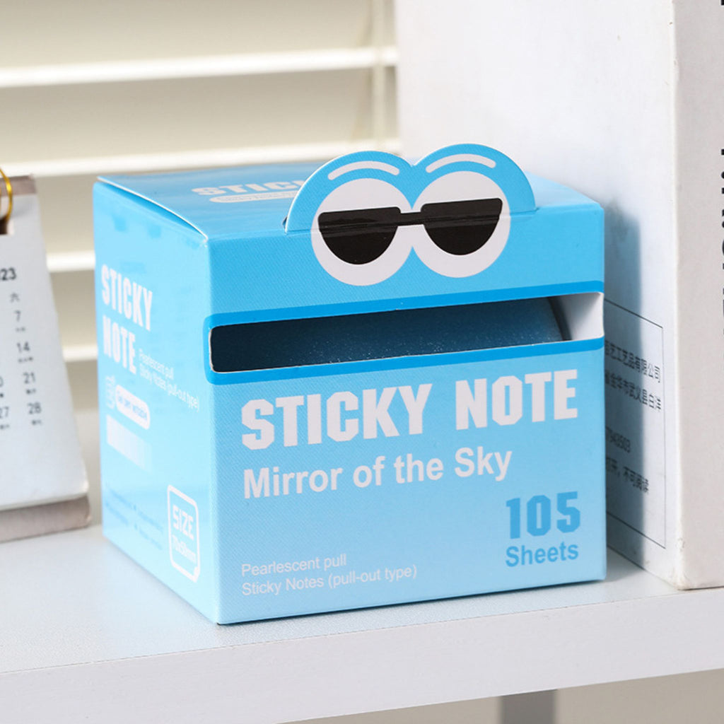 Blue PET sticky notes with gradient pearl finish