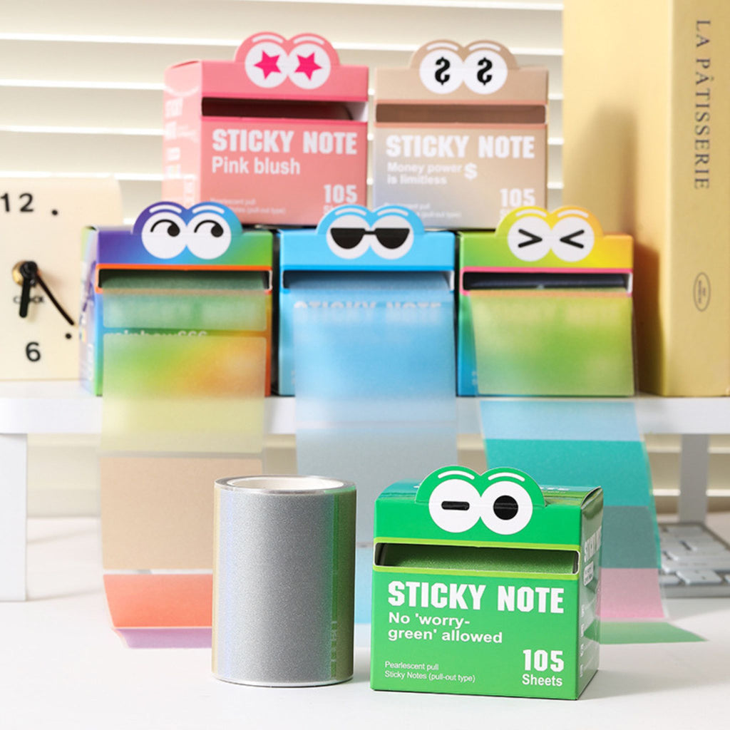 PET gradient pearl pull-out sticky notes in multiple colors