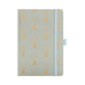 A5 Green Gold Scalloped Embroidered Fabric Hardcover Notebook