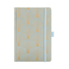 A5 Green Gold Scalloped Embroidered Fabric Hardcover Notebook