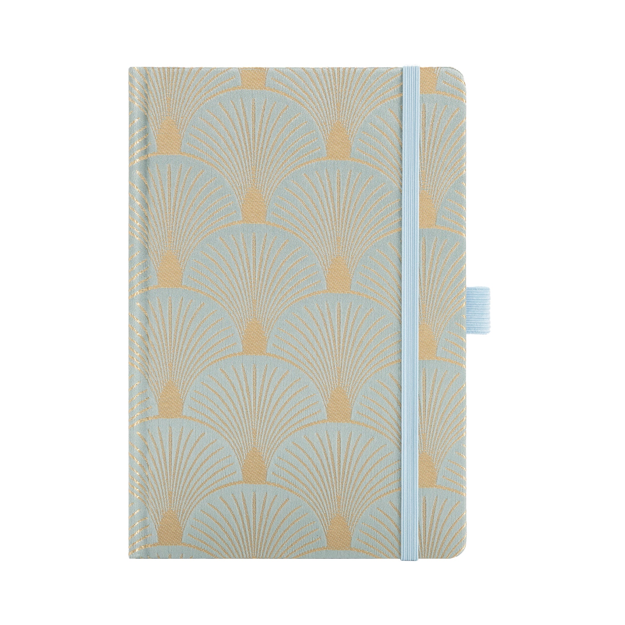 A5 Green Gold Scalloped Embroidered Fabric Hardcover Notebook