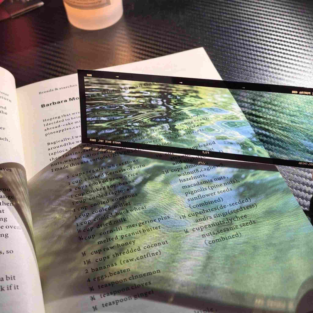 Film frame acrylic bookmark – jade green water ripples reflection