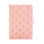 A5 Pink Scalloped Embroidered Fabric Hardcover Notebook