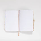 100gsm lined pages with month and date header in gold marble notebook