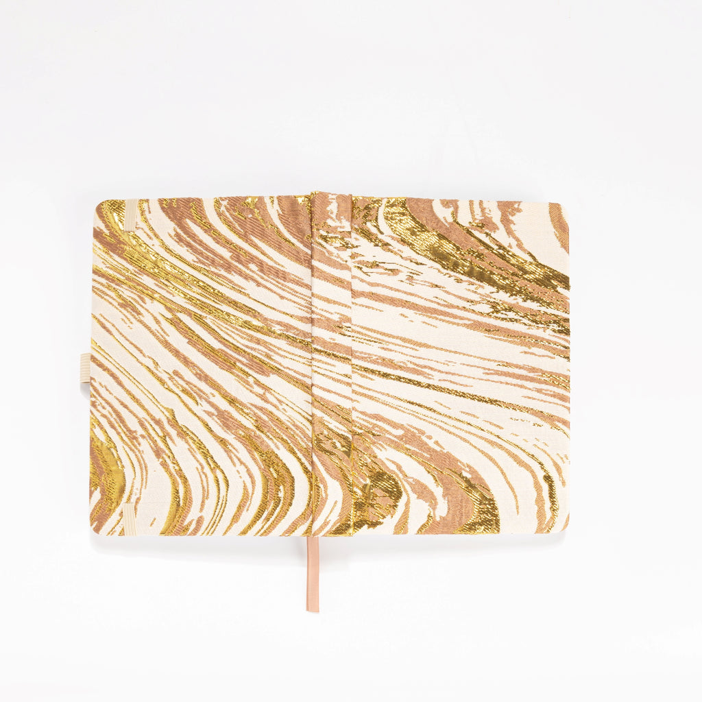 Gold marble hardcover notebook A5 – back view