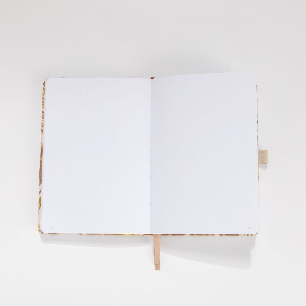 160gsm dot grid inner pages of gold marble hardcover notebook