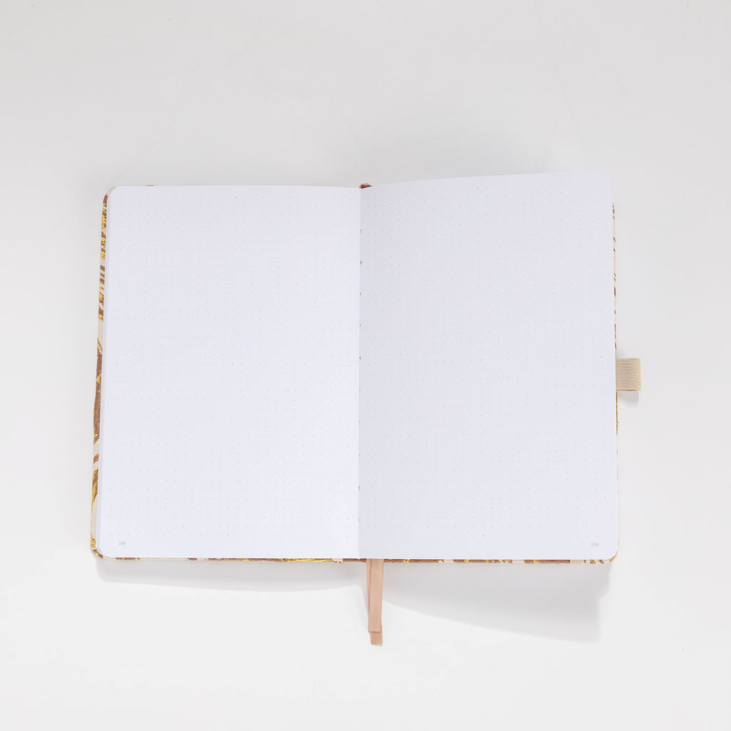 160gsm dot grid inner pages of gold marble hardcover notebook