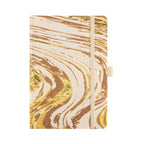 A5 Gold Marble Embroidered Fabric Hardcover Notebook