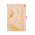A5 Pink Gold Marble Embroidered Fabric Hardcover Notebook