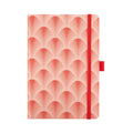 A5 Red Scalloped Embroidered Fabric Hardcover Notebook