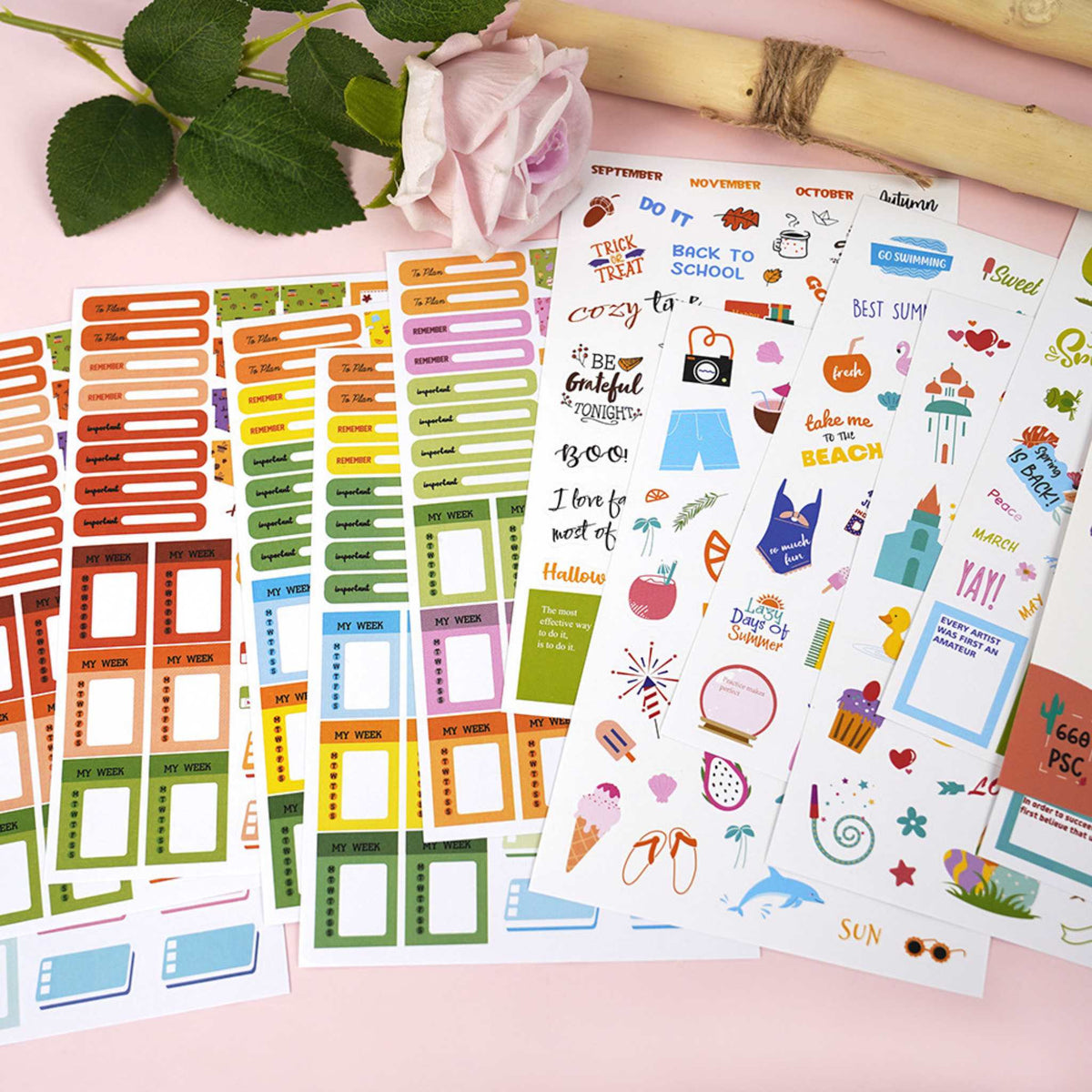 Seasonal Planner Art Paper Sticker Set