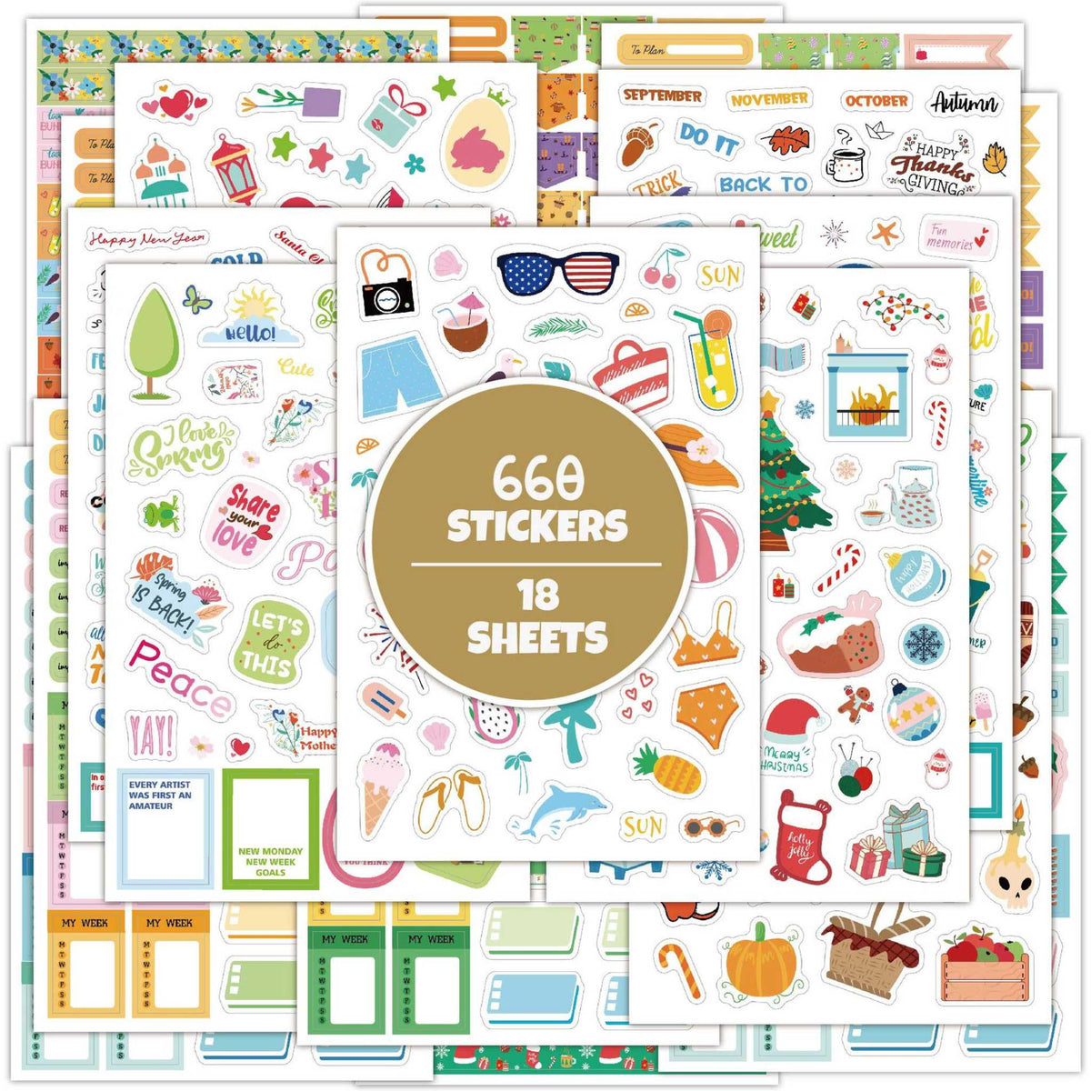 Seasonal Planner Art Paper Sticker Set