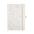 A5 Silver Feather Embroidered Fabric Hardcover Notebook