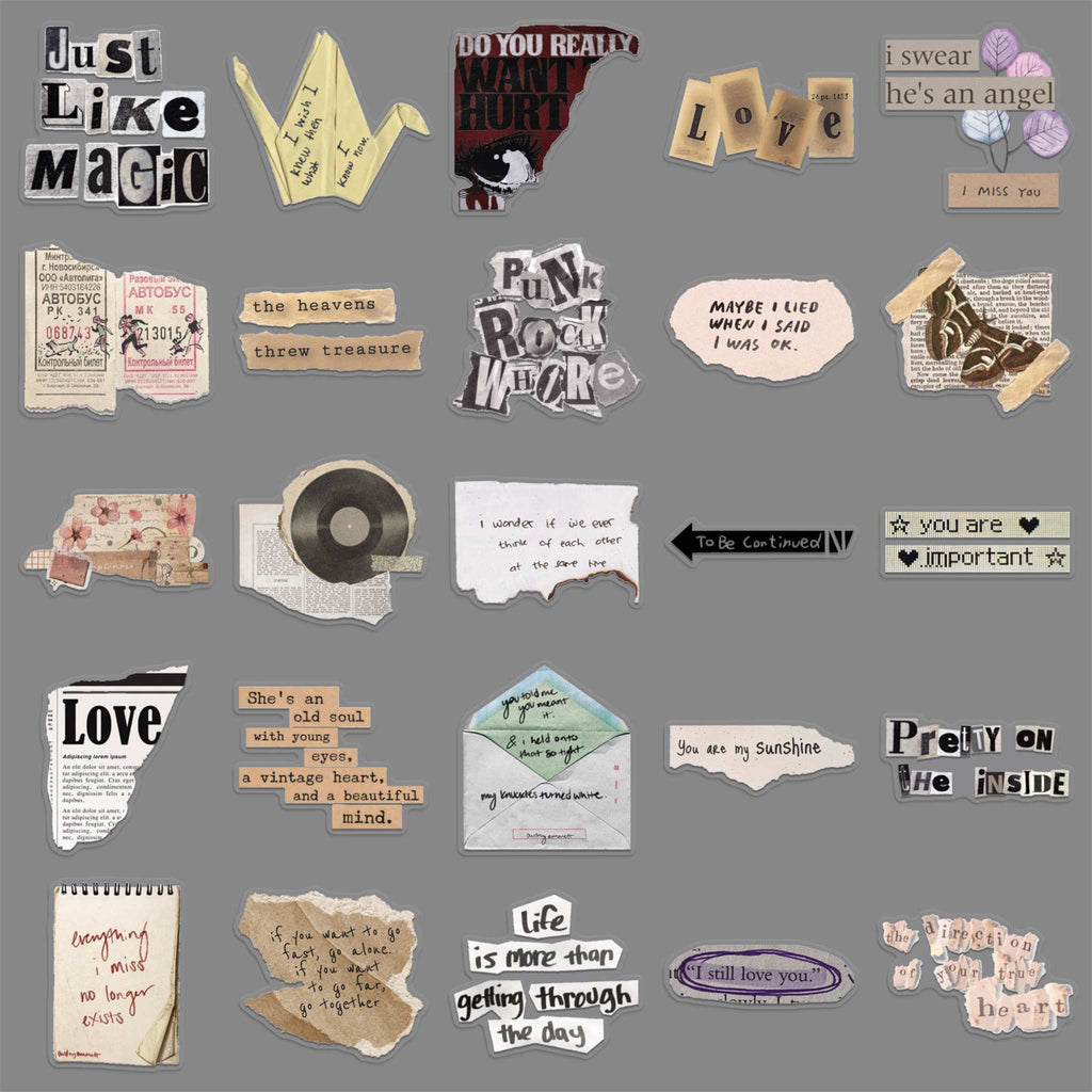 Vintage Collage PET Stickers