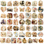Vintage Postal Collage Stickers, Full Sheet Layout Showing Assorted Vintage Designs