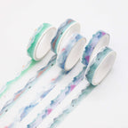 Cute Illustrated Washi Tape Set, Watercolor Wash 5 Rolls Display