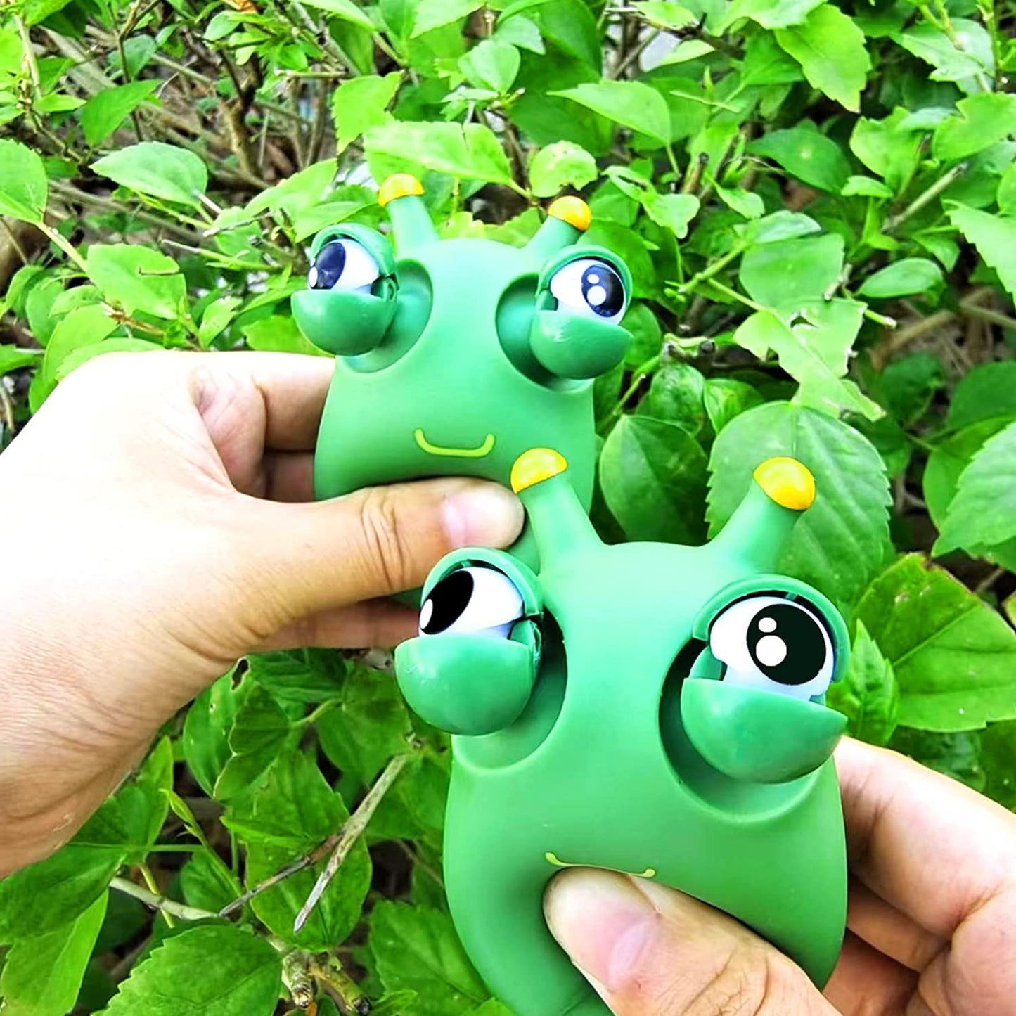 Squishy Squeeze Toy, Funny Grass Worm Pinch Toy, Green Eye Bouncing Worm Squeeze Toy, Novelty Fun Squeeze Stress Relief Toys for Adults Kids Gift Cool Gadgets