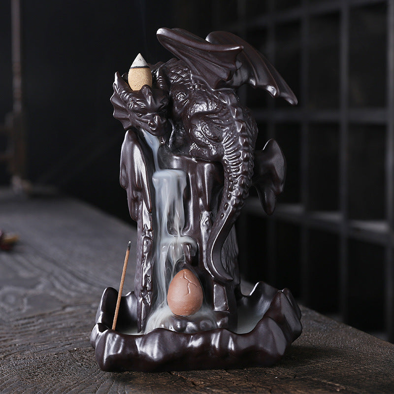 Dragon Backflow Incense Holder Waterfall Incense Burner, Aromatherapy Ornamental for Home Office Yoga