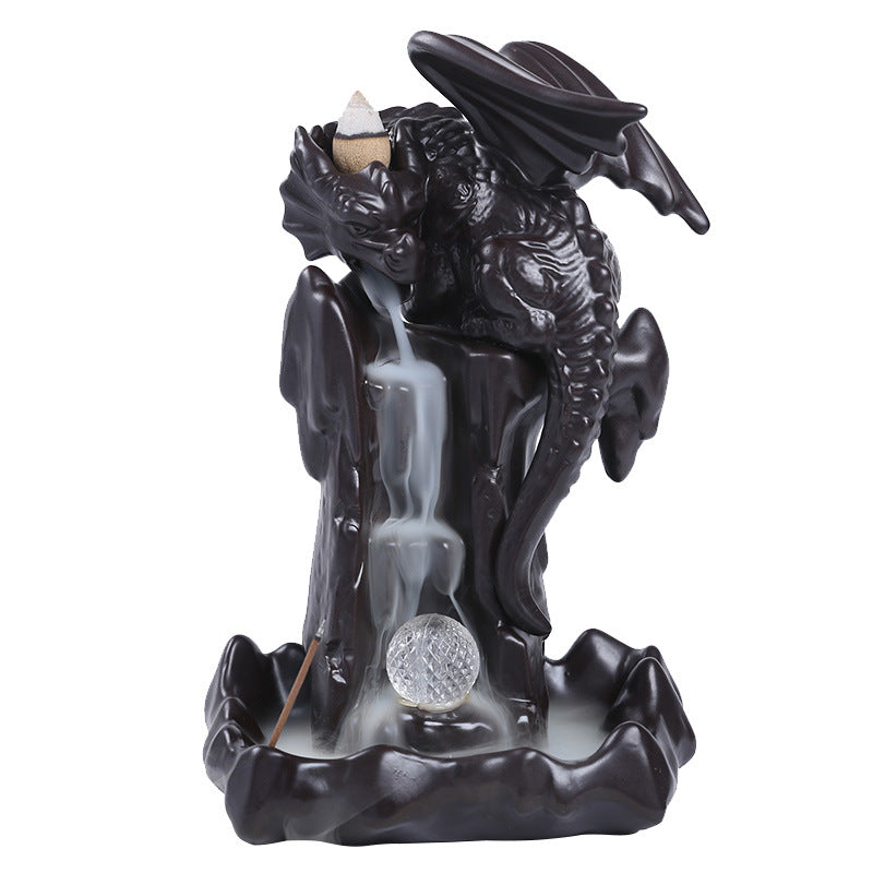 Dragon Backflow Incense Holder Waterfall Incense Burner, Aromatherapy Ornamental for Home Office Yoga