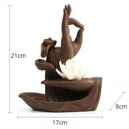 Lotus Backflow Incense Holder Incense Burner with 20pcs Incense Cone +30 Incense Sticks, Waterfall Incense Holder Incense Burner