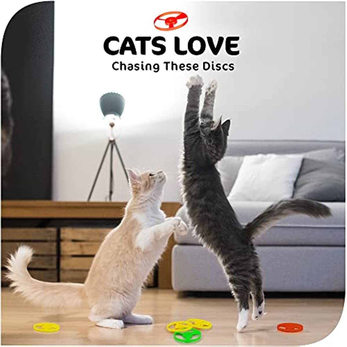 Flying Toys Disc Shooters for Kids, Interactive Cat Fetch Toy Spinning Toy Flying Saucer Disc Launcher Indoor & Outside Toys, Flying Toy Frisbees Party Favor, Cat Toys Flying Propellers