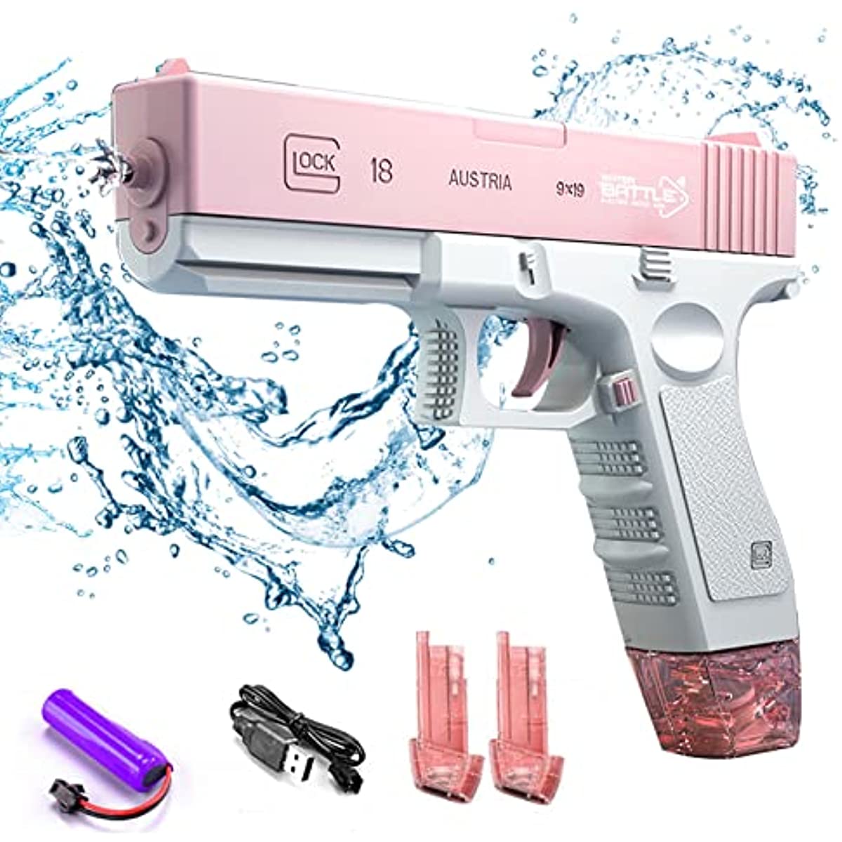 Electric Water Gun, 32 Ft Range Automatic Water Gun, 420Cc+58Cc High Capacity Squirt Guns Water Guns for Adults Suitable for Pool Beach Party Games