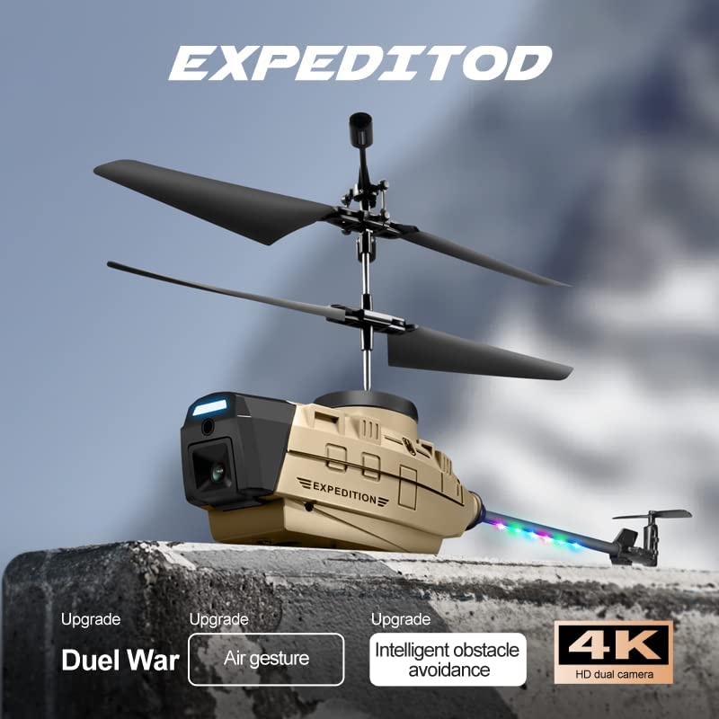 KY202 RC Helicopter Drone 4K Dual Camera Obstacle Avoidance Air Gesture Intelligent Hover LED Light Toys Gifts for Boys