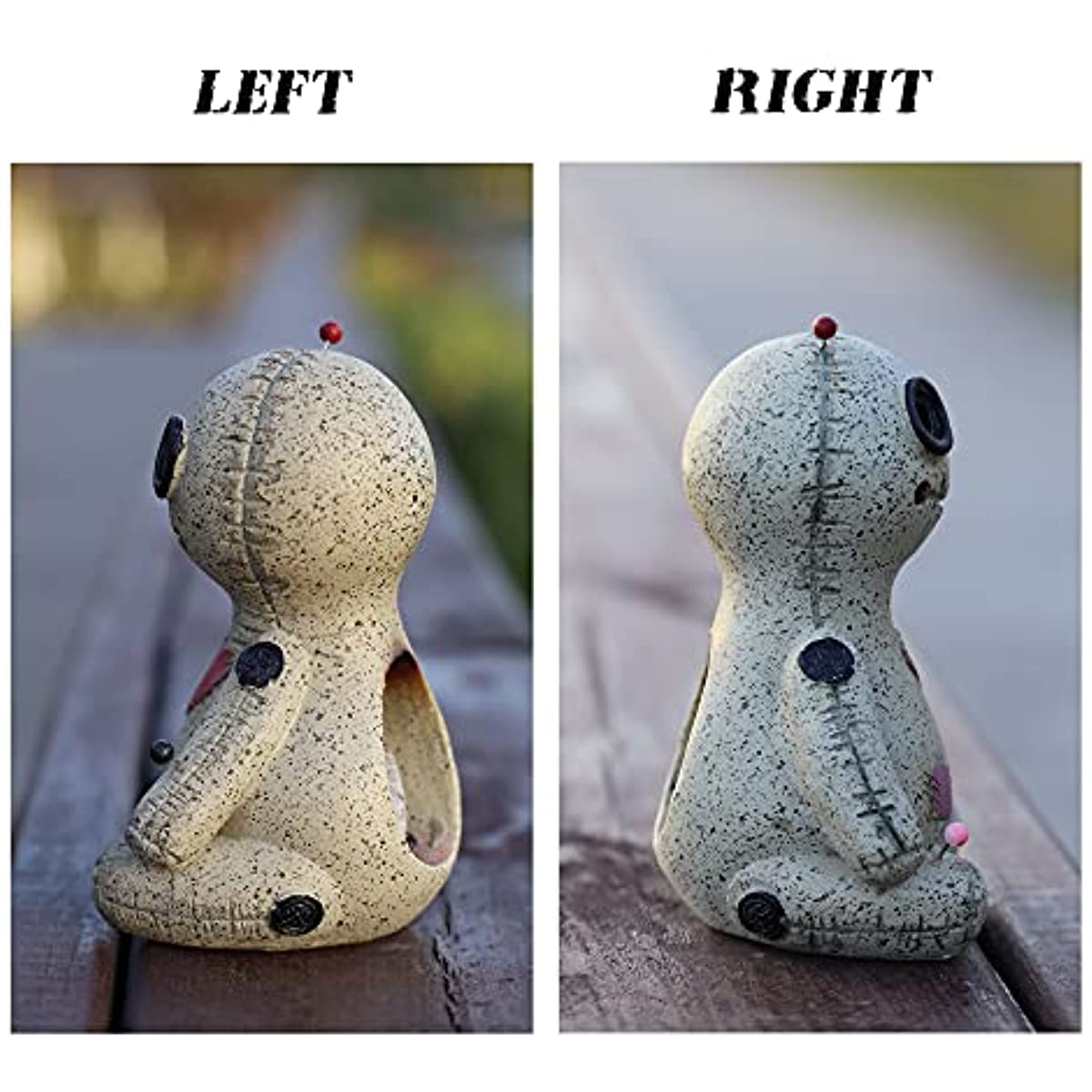 Voodoo Doll Cone Burner, Smoke Coming Out of The Eyes and Corners of The Mouth, Voodoo Doll Incense Burner Desktop Resin Ornament for Yoga Room, Ornament Handmade Craft for Home Decoration(Right)