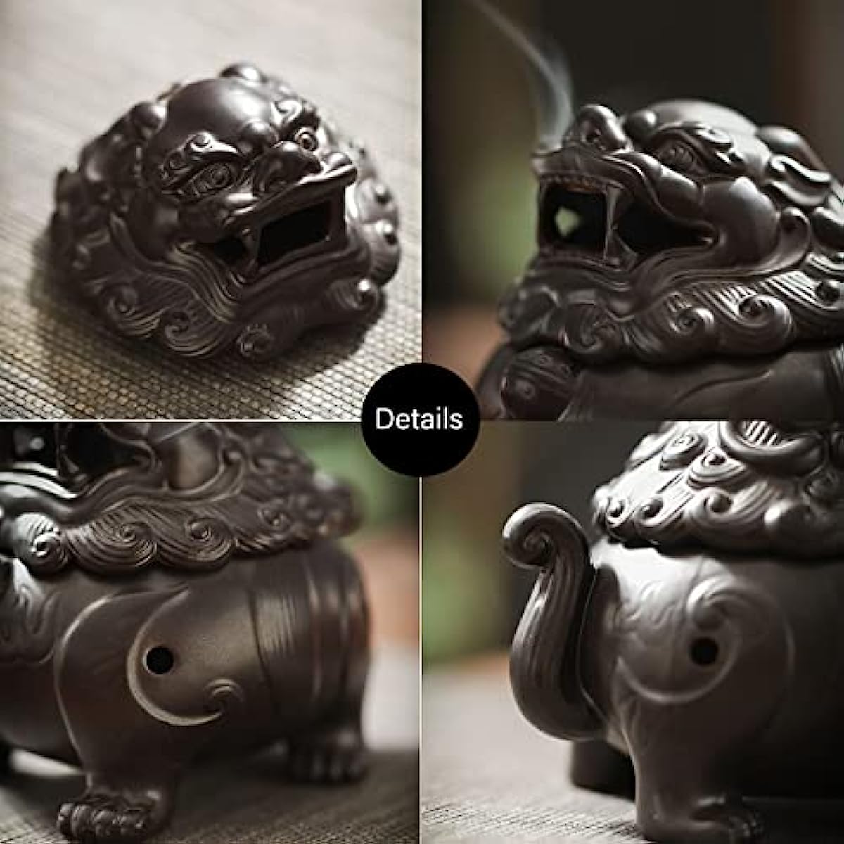 Pixiu Incense Burner for sage/Cones/Coil Incense, Handicraft Ceramic backflow Incense Burner, Aromatherapy Ornament Cool Home bedroome Decor , Gifts for Meditation Accessories & Yoga