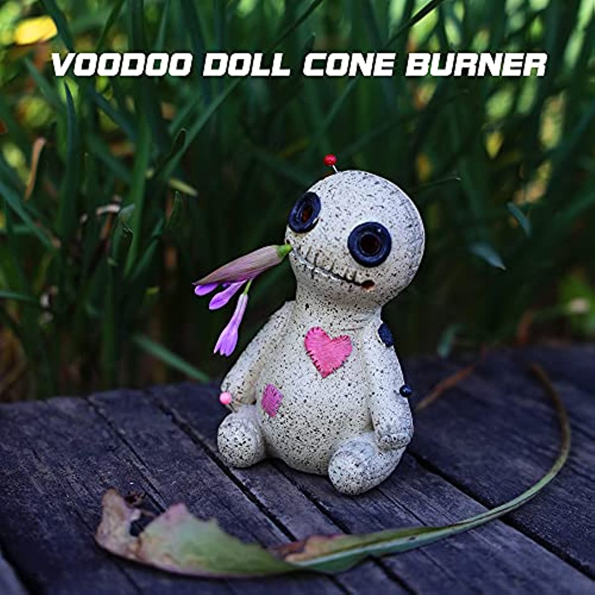Voodoo Doll Cone Burner, Smoke Coming Out of The Eyes and Corners of The Mouth, Voodoo Doll Incense Burner Desktop Resin Ornament for Yoga Room, Ornament Handmade Craft for Home Decoration(Right)