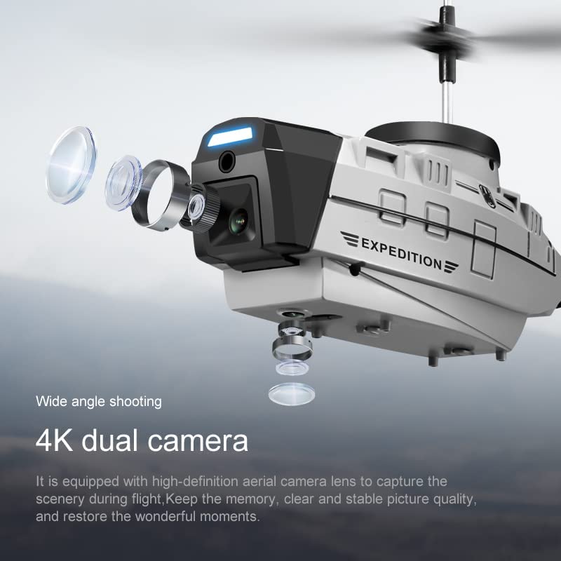 KY202 RC Helicopter Drone 4K Dual Camera Obstacle Avoidance Air Gesture Intelligent Hover LED Light Toys Gifts for Boys