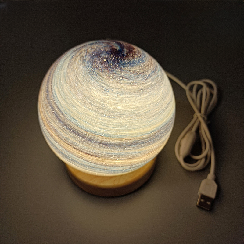 Bedside Lamp, 3D Planet Lamp, ‎Glass Moon Lamp 3 Light Models,Moon Night Light Gift for Girls Boys Kid Birthday Valentine's Day Gift