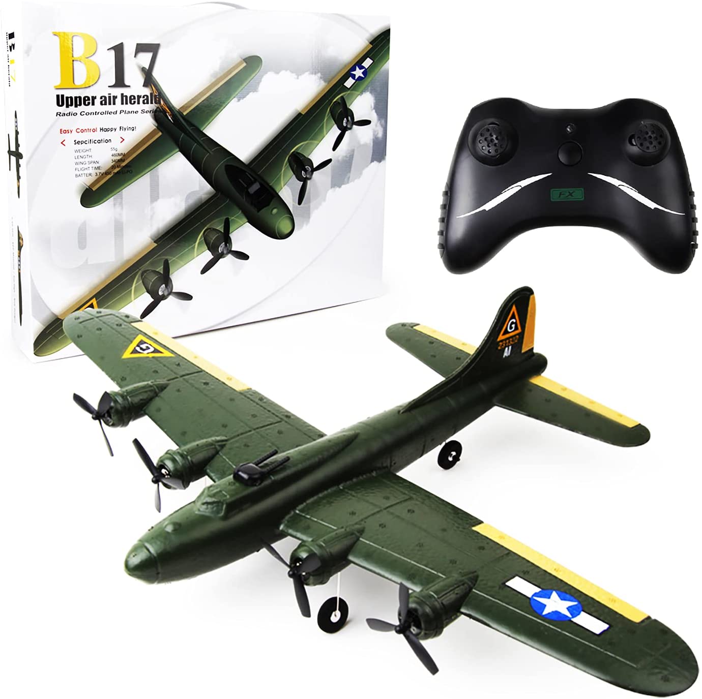 B-17 RC Plane Ready to Fly, Easy to Fly RC Glider for Kids & Beginners, Hobby Remote Control Airplane for Adults, RC Airplanes for Boys