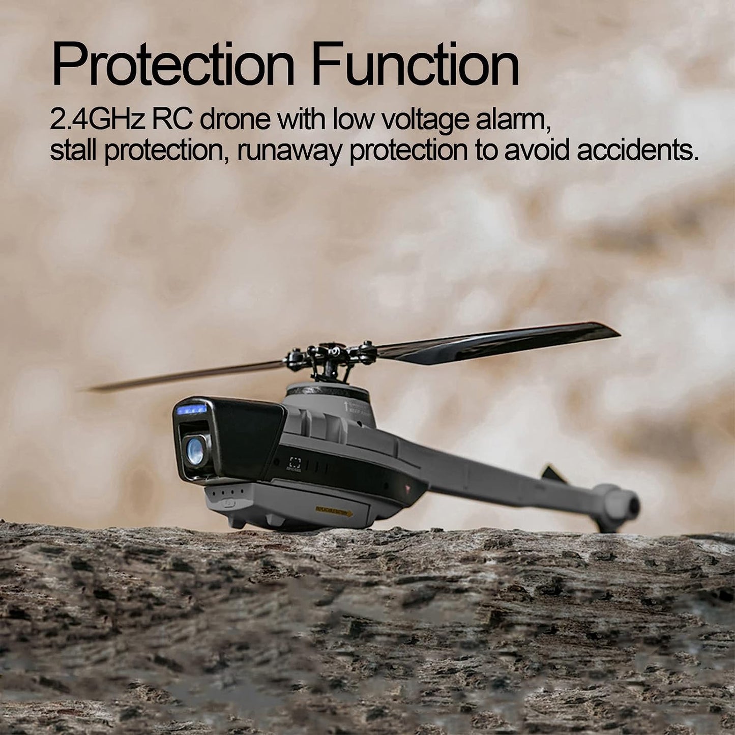 2.4G Remote Control Helicopter with 720P Camera, RC ERA 4CH 6-Axis Gyro, Altitude Hold, Optical Flow Localization, Flybarless RTF Sentry Helicopter, for Kids and Beginners