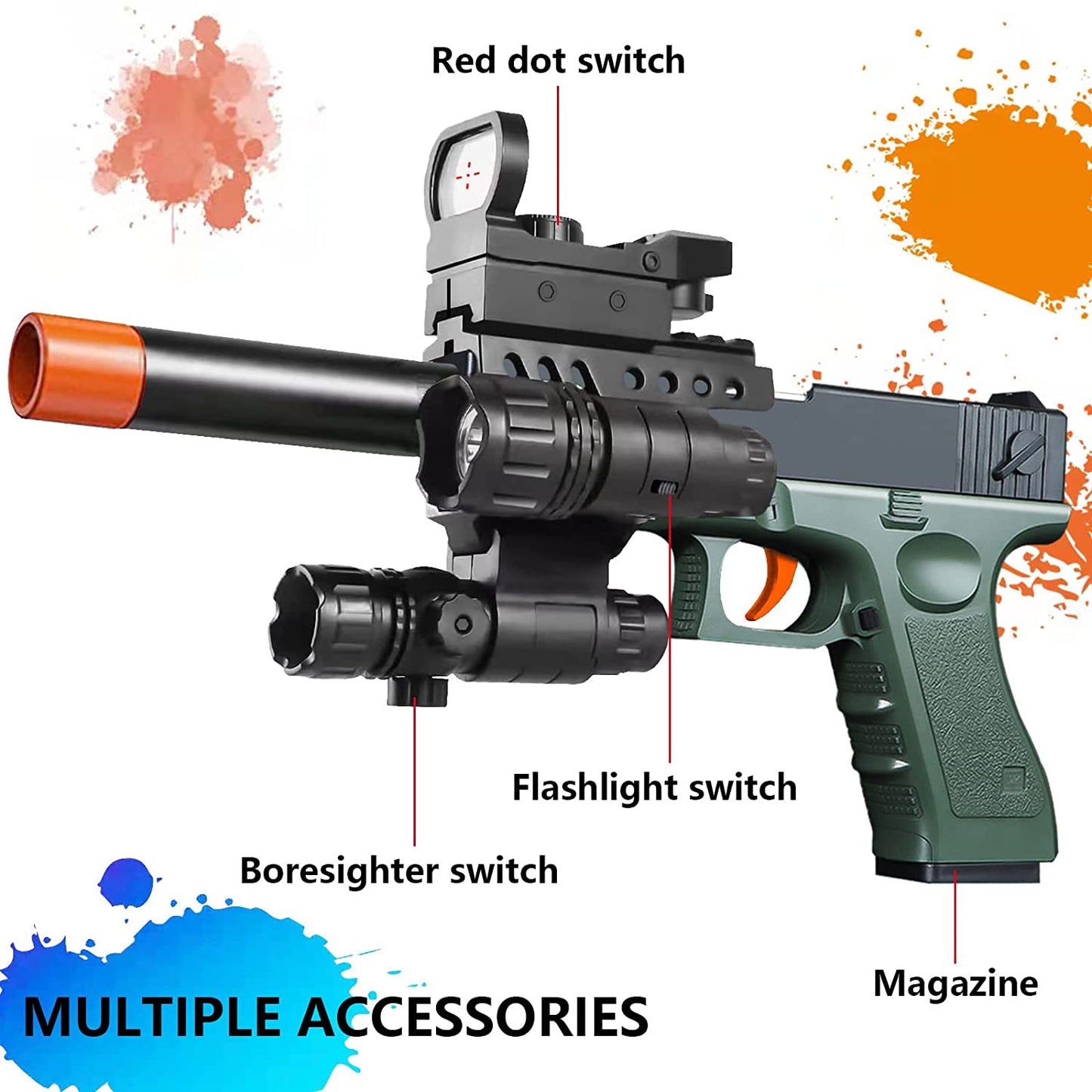 Toy Gun, Soft Foam Bullets, Safety Soft Bullet Toy Gun, a Cool Toy Pistol. Great Gift for Boys and Girls