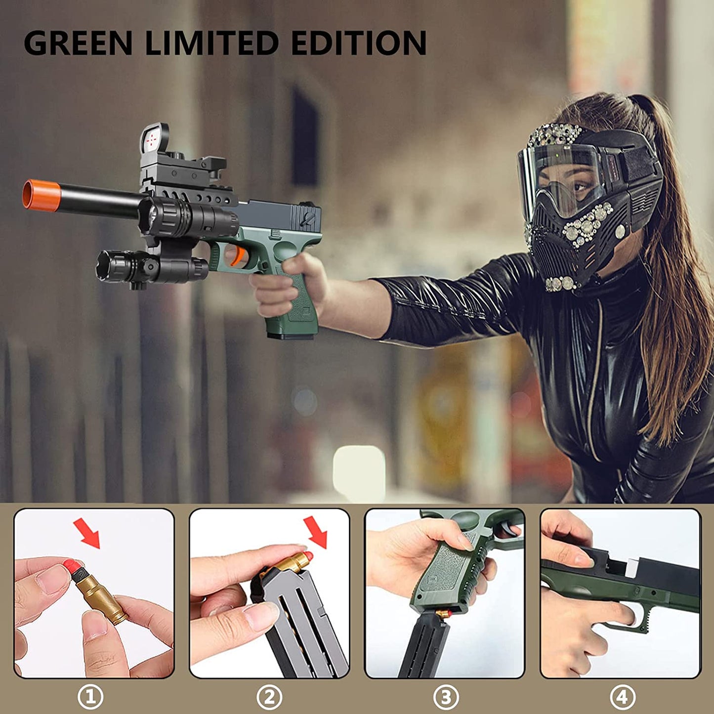 Toy Gun, Soft Foam Bullets, Safety Soft Bullet Toy Gun, a Cool Toy Pistol. Great Gift for Boys and Girls