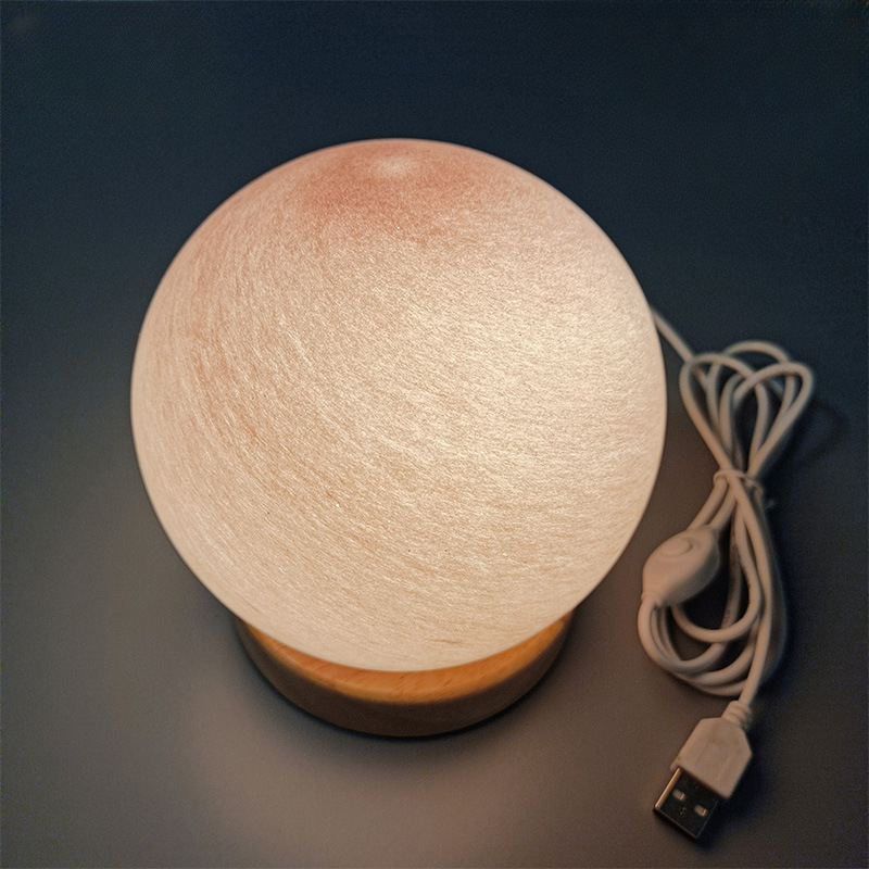 Bedside Lamp, 3D Planet Lamp, ‎Glass Moon Lamp 3 Light Models,Moon Night Light Gift for Girls Boys Kid Birthday Valentine's Day Gift