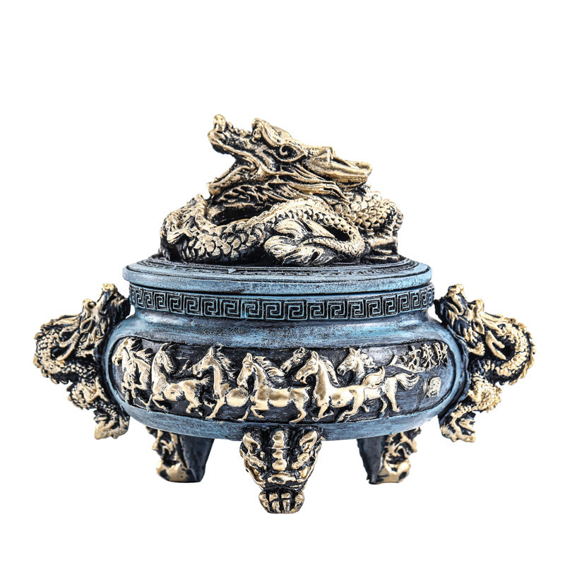 Resin  Incense Burner 1Pc Incense Holder Antique Bronze Dragon Incense Burner for Home Decoration