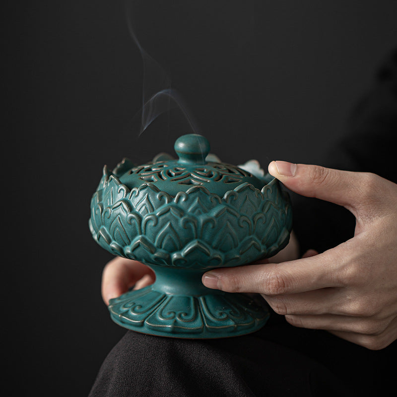 Ceramic Incense Burner Lotus Plate Incense Burner Vintage Sandalwood Incense Incense Burner Home Indoor