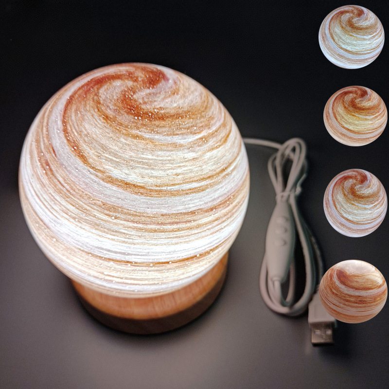 Bedside Lamp, 3D Planet Lamp, ‎Glass Moon Lamp 3 Light Models,Moon Night Light Gift for Girls Boys Kid Birthday Valentine's Day Gift